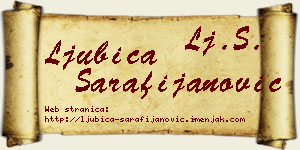 Ljubica Sarafijanović vizit kartica